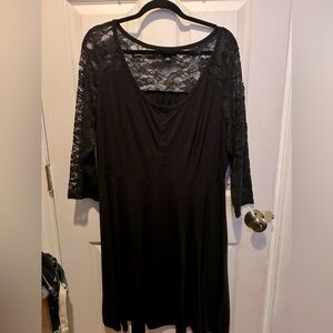 Black dress with lace 3/4 sleeves